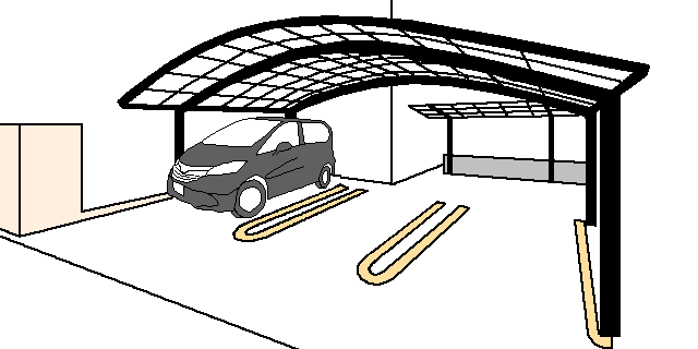 潮見クリニックの駐車場のイラスト